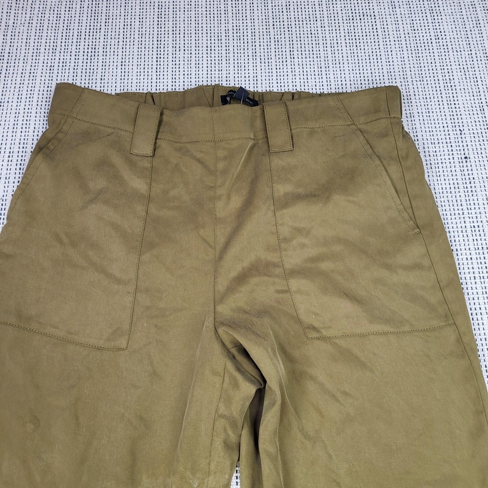 Banana Republic Pants Mens 33x25 Green Canvas Elastic Waist Ankle Tapered Casual